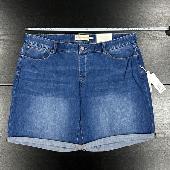 Soft Surroundings Comfort Waist Ultimate Denim Pull On Relaxed Shorts - 3X - Picture 5 of 10